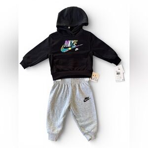 Nike 2-Piece Hoodie & Jogger Set – 12 Months – Black/Gray – NWT
